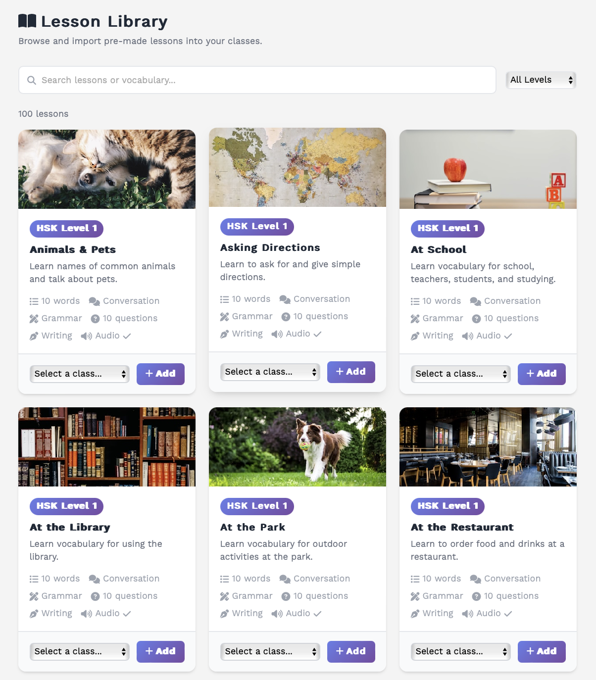 Pre-made Lessons Library